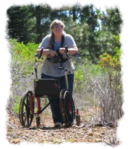 Jean with her WalknChair